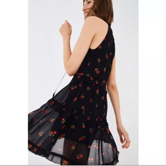 FARM Rio Pitanga Cherry Black Layered Mini Dress - Picture 3 of 9